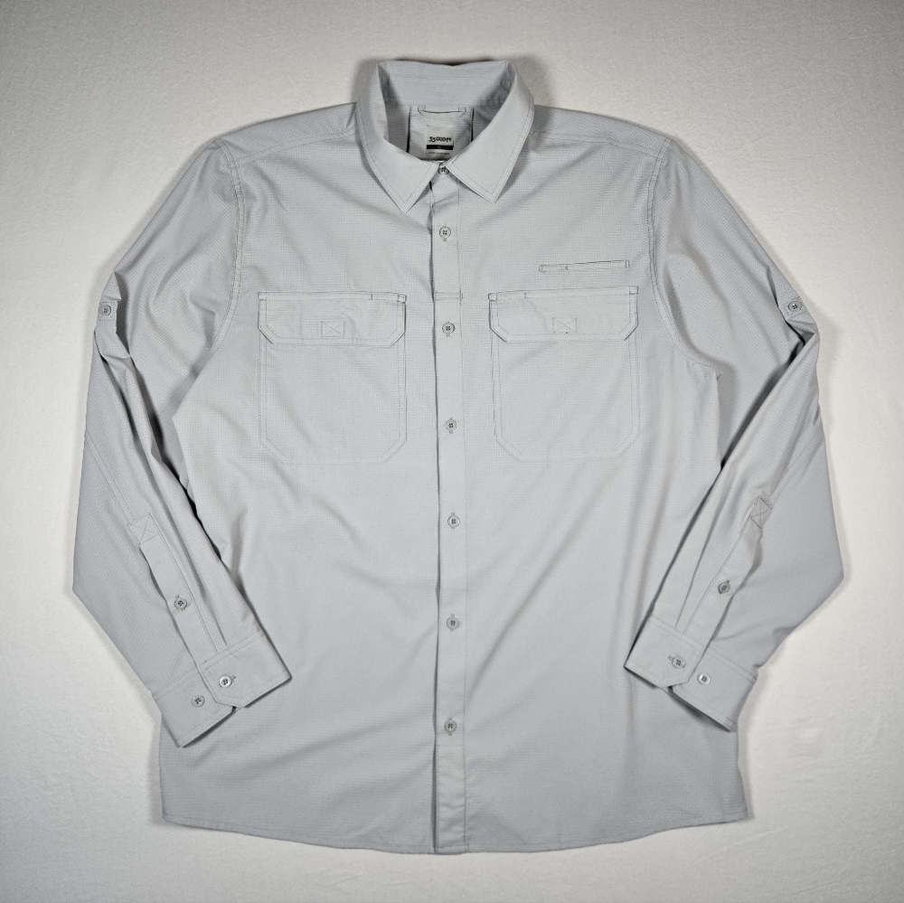 33,000 ft Men's UPF 50+ Vented Long Sleeve Hiking Fishing Shirt Grey Mens XL